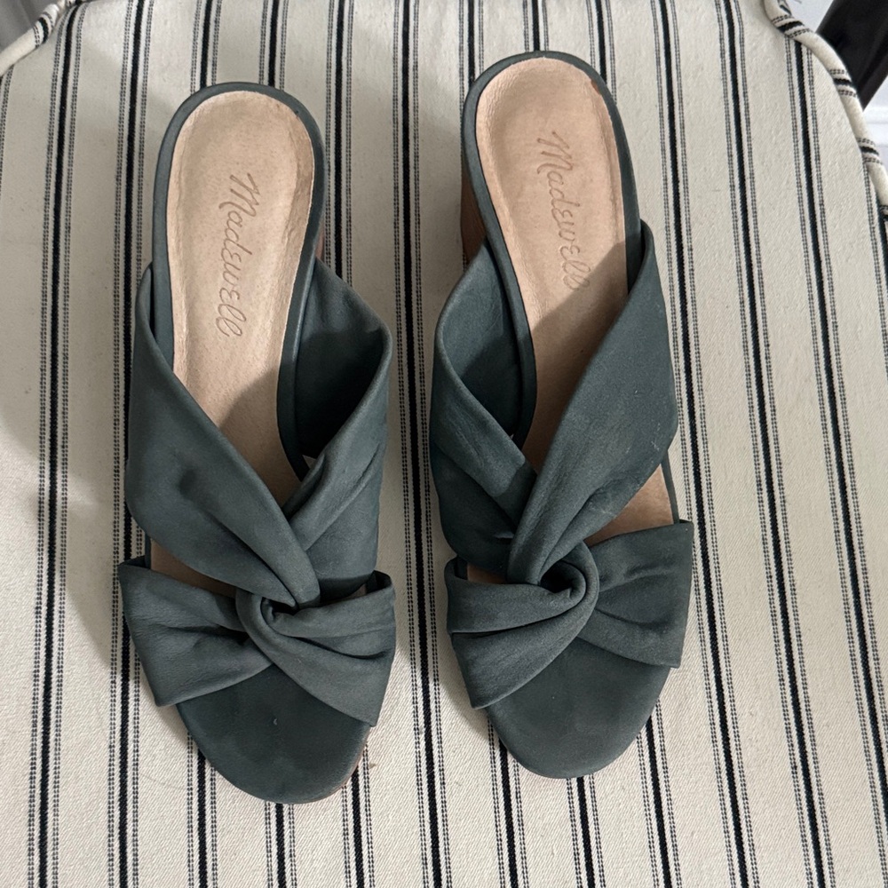 Madewell Women's Dark Green Knotted Mules